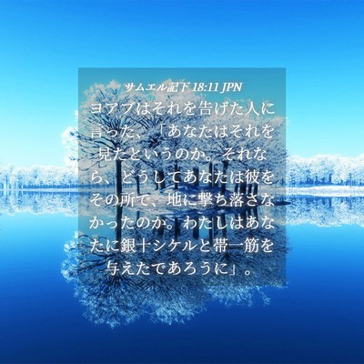 Picture 04 - サムエル記下 18:11 JPN - ヨアブはそれを告げた人に言った、 - Bible Verse Picture