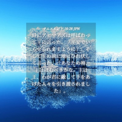Picture 04 - サムエル記下 18:28 JPN - 時にアヒマアズは呼ばわって王に言 - Bible Verse Picture