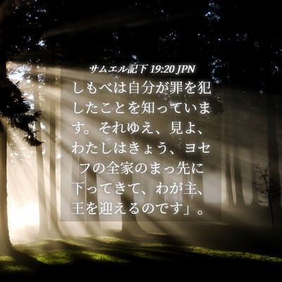 Picture 04 - サムエル記下 19:20 JPN - しもべは自分が罪を犯したことを知 - Bible Verse Picture