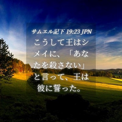 Picture 04 - サムエル記下 19:23 JPN - こうして王はシメイに、「あなたを - Bible Verse Picture