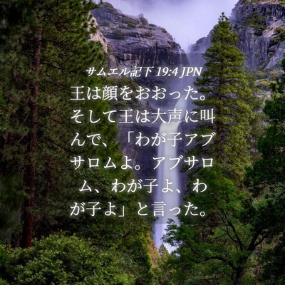 Picture 04 - サムエル記下 19:4 JPN - 王は顔をおおった。そして王は大声 - Bible Verse Picture