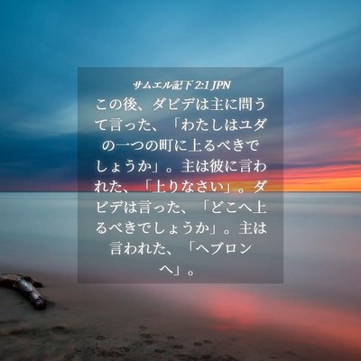 Picture 04 - サムエル記下 2:1 JPN - この後、ダビデは主に問うて言った - Bible Verse Picture