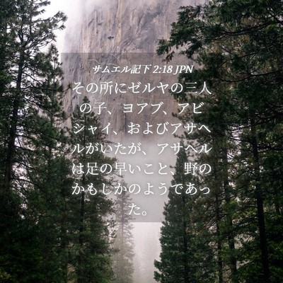 Picture 04 - サムエル記下 2:18 JPN - その所にゼルヤの三人の子、ヨアブ - Bible Verse Picture