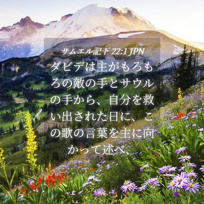 Picture 04 - サムエル記下 22:1 JPN - ダビデは主がもろもろの敵の手とサ - Bible Verse Picture