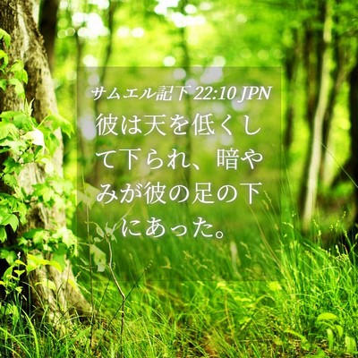 Picture 04 - サムエル記下 22:10 JPN - 彼は天を低くして下られ、暗やみが - Bible Verse Picture