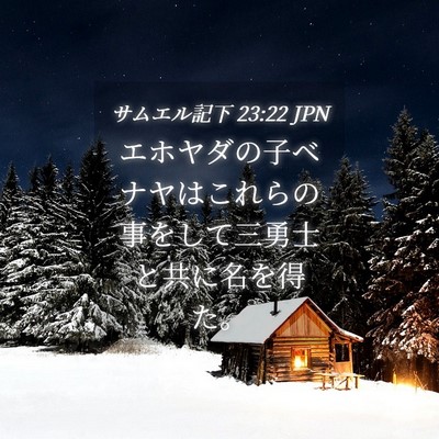 Picture 04 - サムエル記下 23:22 JPN - エホヤダの子ベナヤはこれらの事を - Bible Verse Picture