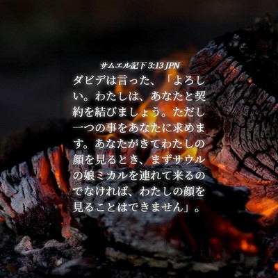 Picture 04 - サムエル記下 3:13 JPN - ダビデは言った、「よろしい。わた - Bible Verse Picture