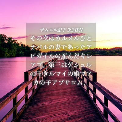 Picture 04 - サムエル記下 3:3 JPN - その次はカルメルびとナバルの妻で - Bible Verse Picture