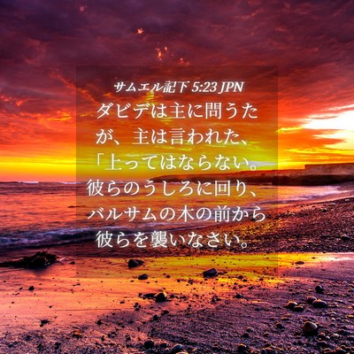Picture 04 - サムエル記下 5:23 JPN - ダビデは主に問うたが、主は言われ - Bible Verse Picture