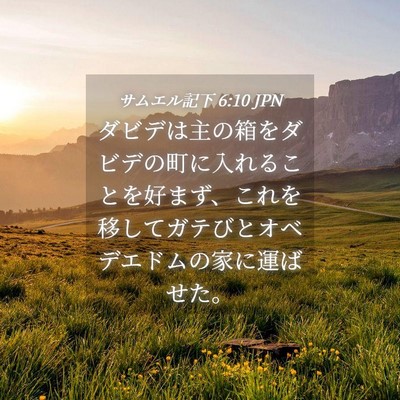 Picture 04 - サムエル記下 6:10 JPN - ダビデは主の箱をダビデの町に入れ - Bible Verse Picture