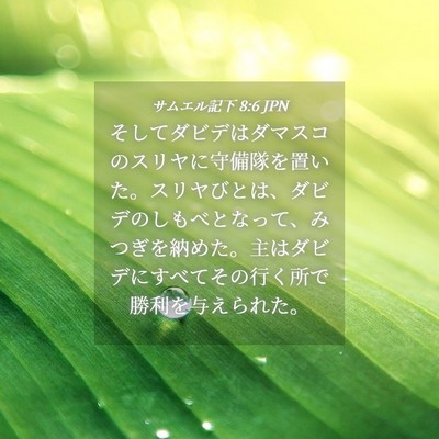Picture 04 - サムエル記下 8:6 JPN - そしてダビデはダマスコのスリヤに - Bible Verse Picture