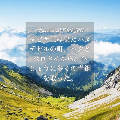 Picture 04 - サムエル記下 8:8 JPN - ダビデ王はまたハダデゼルの町、ベ - Bible Verse Picture