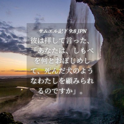 Picture 04 - サムエル記下 9:8 JPN - 彼は拝して言った、「あなたは、し - Bible Verse Picture