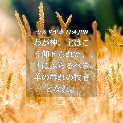 Picture 04 - ゼカリヤ書 11:4 JPN - わが神、主はこう仰せられた、「ほ - Bible Verse Picture