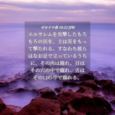 Picture 04 - ゼカリヤ書 14:12 JPN - エルサレムを攻撃したもろもろの民 - Bible Verse Picture