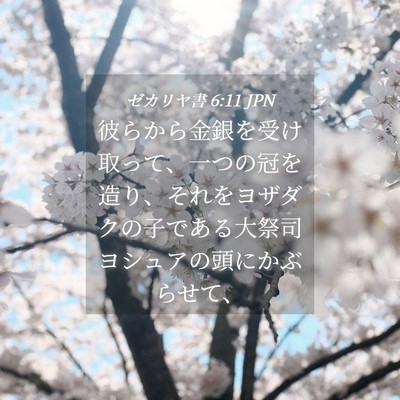 Picture 04 - ゼカリヤ書 6:11 JPN - 彼らから金銀を受け取って、一つの - Bible Verse Picture