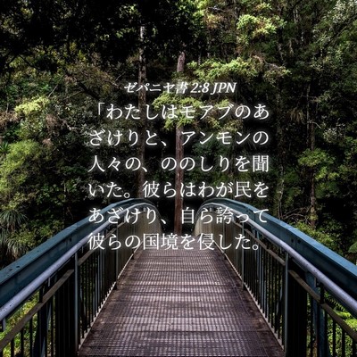 Picture 04 - ゼパニヤ書 2:8 JPN - 「わたしはモアブのあざけりと、ア - Bible Verse Picture