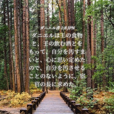 Picture 04 - ダニエル書 1:8 JPN - ダニエルは王の食物と、王の飲む酒 - Bible Verse Picture