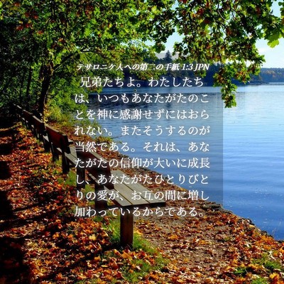 Picture 04 - テサロニケ人への第二の手紙 1:3 JPN - 兄弟たちよ。わたしたちは、いつも - Bible Verse Picture