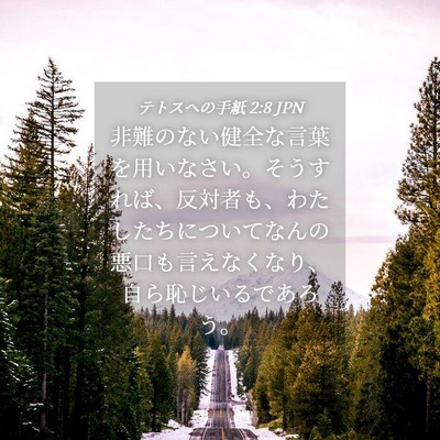 Picture 04 - テトスヘの手紙 2:8 JPN - 非難のない健全な言葉を用いなさい - Bible Verse Picture