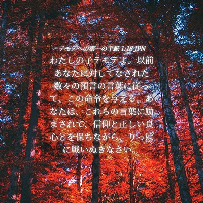 Picture 04 - テモテヘの第一の手紙 1:18 JPN - わたしの子テモテよ。以前あなたに - Bible Verse Picture