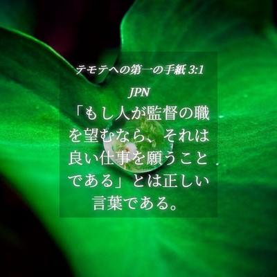 Picture 04 - テモテヘの第一の手紙 3:1 JPN - 「もし人が監督の職を望むなら、そ - Bible Verse Picture