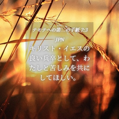 Picture 04 - テモテヘの第二の手紙 2:3 JPN - キリスト・イエスの良い兵卒として - Bible Verse Picture