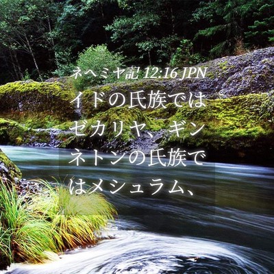 Picture 04 - ネヘミヤ記 12:16 JPN - イドの氏族ではゼカリヤ、ギンネト - Bible Verse Picture