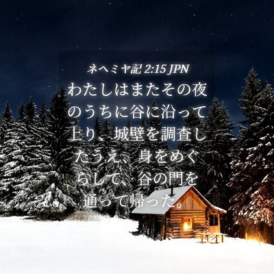 Picture 04 - ネヘミヤ記 2:15 JPN - わたしはまたその夜のうちに谷に沿 - Bible Verse Picture