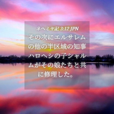 Picture 04 - ネヘミヤ記 3:12 JPN - その次にエルサレムの他の半区域の - Bible Verse Picture