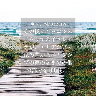 Picture 04 - ネヘミヤ記 3:21 JPN - その後にハッコヅの子ウリヤの子メ - Bible Verse Picture