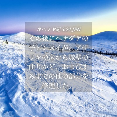 Picture 04 - ネヘミヤ記 3:24 JPN - その後にヘナダデの子ビンヌイが、 - Bible Verse Picture