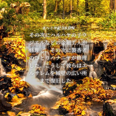 Picture 04 - ネヘミヤ記 3:8 JPN - その次にハルハヤの子ウジエルなど - Bible Verse Picture