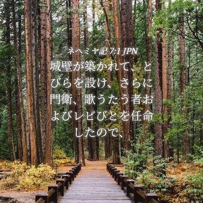 Picture 04 - ネヘミヤ記 7:1 JPN - 城壁が築かれて、とびらを設け、さ - Bible Verse Picture