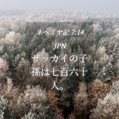 Picture 04 - ネヘミヤ記 7:14 JPN - ザッカイの子孫は七百六十人。 - Bible Verse Picture