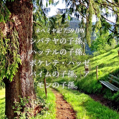 Picture 04 - ネヘミヤ記 7:59 JPN - シパテヤの子孫、ハッテルの子孫、 - Bible Verse Picture