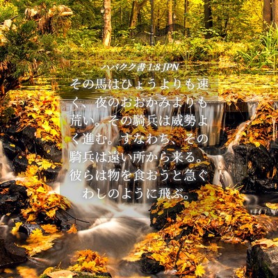 Picture 04 - ハバクク書 1:8 JPN - その馬はひょうよりも速く、夜のお - Bible Verse Picture
