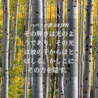 Picture 04 - ハバクク書 3:4 JPN - その輝きは光のようであり、その光 - Bible Verse Picture