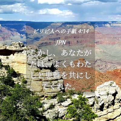 Picture 04 - ピリピ人への手紙 4:14 JPN - しかし、あなたがたは、よくもわた - Bible Verse Picture