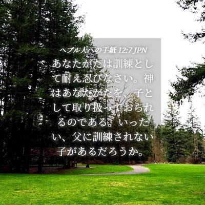 Picture 04 - ヘブル人への手紙 12:7 JPN - あなたがたは訓練として耐え忍びな - Bible Verse Picture