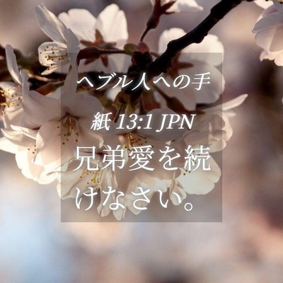 Picture 04 - ヘブル人への手紙 13:1 JPN - 兄弟愛を続けなさい。 - Bible Verse Picture