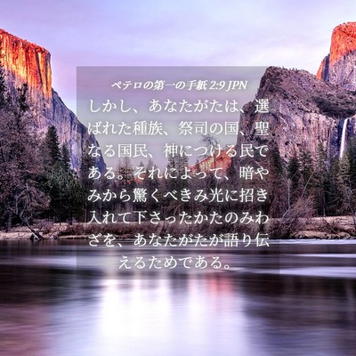Picture 04 - ペテロの第一の手紙 2:9 JPN - しかし、あなたがたは、選ばれた種 - Bible Verse Picture