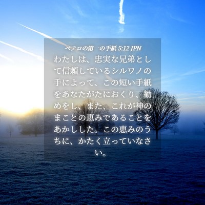 Picture 04 - ペテロの第一の手紙 5:12 JPN - わたしは、忠実な兄弟として信頼し - Bible Verse Picture