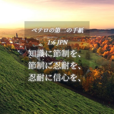 Picture 04 - ペテロの第二の手紙 1:6 JPN - 知識に節制を、節制に忍耐を、忍耐 - Bible Verse Picture