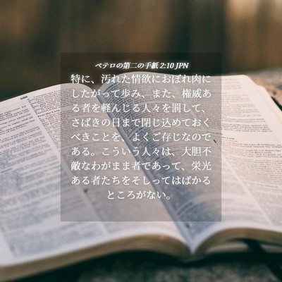 Picture 04 - ペテロの第二の手紙 2:10 JPN - 特に、汚れた情欲におぼれ肉にした - Bible Verse Picture