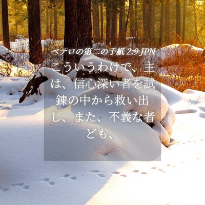 Picture 04 - ペテロの第二の手紙 2:9 JPN - こういうわけで、主は、信心深い者 - Bible Verse Picture