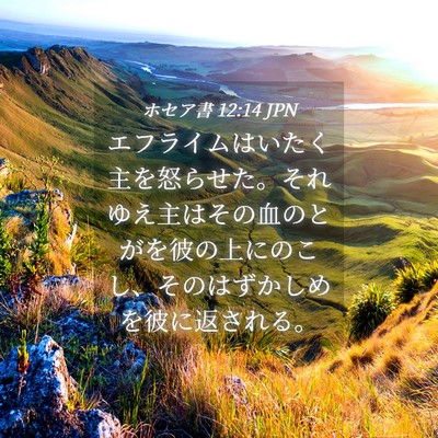 Picture 04 - ホセア書 12:14 JPN - エフライムはいたく主を怒らせた。 - Bible Verse Picture