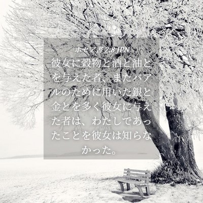 Picture 04 - ホセア書 2:8 JPN - 彼女に穀物と酒と油とを与えた者、 - Bible Verse Picture