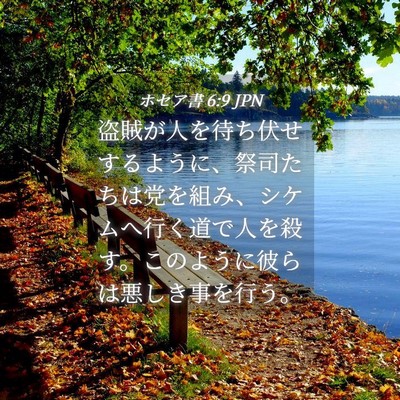 Picture 04 - ホセア書 6:9 JPN - 盗賊が人を待ち伏せするように、祭 - Bible Verse Picture