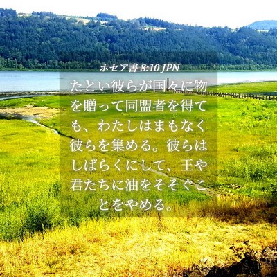 Picture 04 - ホセア書 8:10 JPN - たとい彼らが国々に物を贈って同盟 - Bible Verse Picture